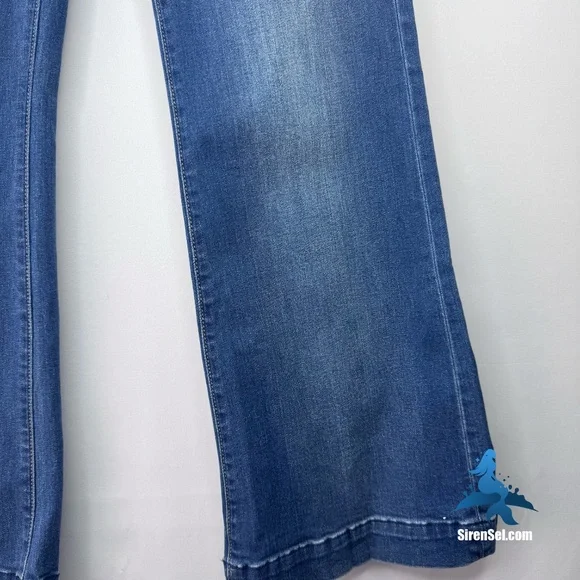 1231 7 For All Mankind Tailorless Dojo Jeans - Size 32 - Blue - Picture 5 of 16